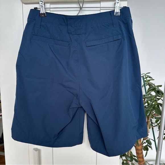 Orvis Blue Flat Front Shorts Modern Design - Picture 2 of 7